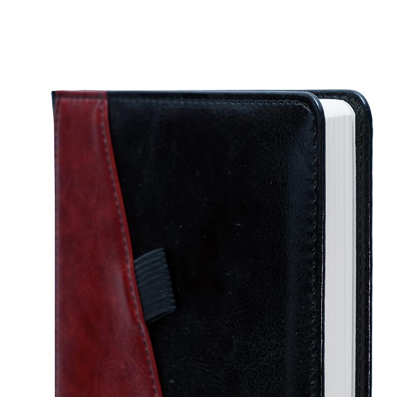 Custom Brown and Black - Pu Leather Notebook With Pen Holder